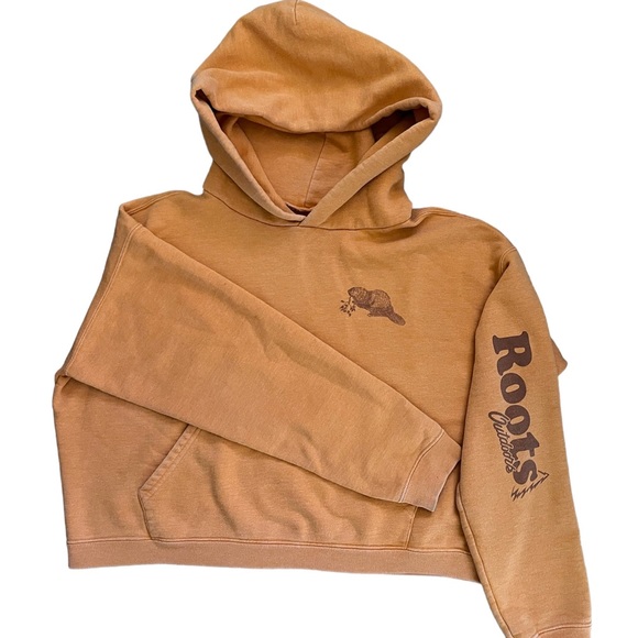 Sweaters - Vintage Roots Athletics Hoodie Orange Cropped Sweater - Made in Canada